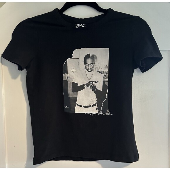 Cotton On Tops - 2 Pac Cotton:On Tupac Black T-Shirt Womens Tee • Size S